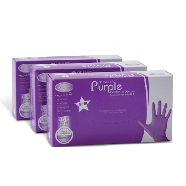 Ro.ial nitrile gloves, purple, 100 pcs